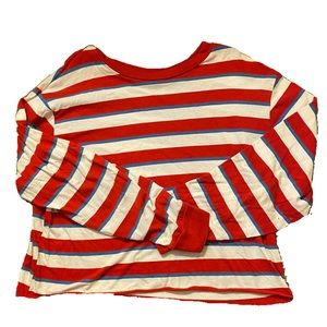 Cold Rush Red, White, and Blue Long Sleeve Top
